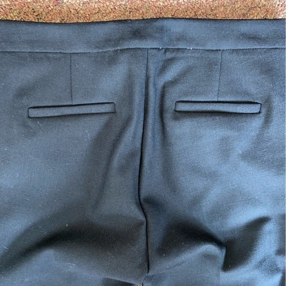 J Crew black slacks with side zipper and darts for trim silhouette. Creased. - Picture 4 of 10